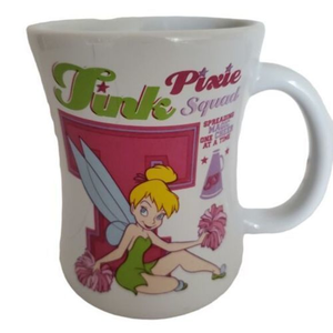 Disney Tink Pixie Squad Cheerleader‎ Mug Tinkerbell Pink White